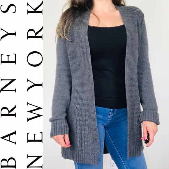 Barneys New York Sweaters - Barney’s New York Gray Knit Open Front Cardigan XS